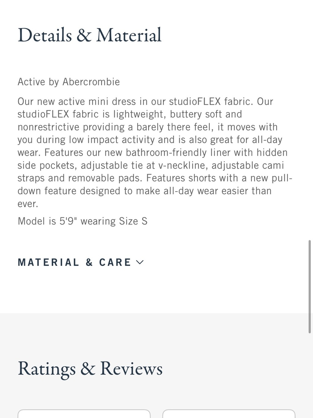 NWT - Abercrombie & Fitch - YPB studioFLEX Cami Mini Dress - Picture 8 of 8